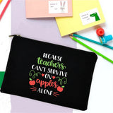 Teaching Is a Work of Heart Print School Stationery Supplies Storage Bags