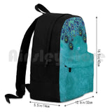 Teal Peacock Paisley Feather Aqua Outdoor Hiking Backpack
