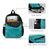Teal Peacock Paisley Feather Aqua Outdoor Hiking Backpack