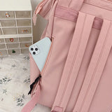Pastel Teddy Bear Backpack Girl Waterproof Candy Colors High School Bags