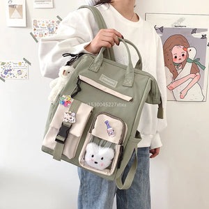 Pastel Teddy Bear Backpack for Teenage Girl