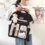 Pastel Teddy Bear Backpack for Teenage Girl