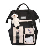 Pastel Teddy Bear Backpack Girl Waterproof Candy Colors High School Bags
