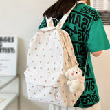 Teen Girls School Backpack Small Floral Print Nylon Travel Bookbag