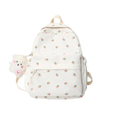 Teen Girls School Backpack Small Floral Print Nylon Travel Bookbag