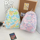 Harajuku Backpack for Girls Plaid Bookbag Canvas Laptop School Bag
