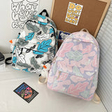 Harajuku Backpack for Girls Plaid Bookbag Canvas Laptop School Bag