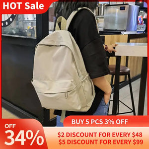 Teen School Bag for Girls Backpack Solid Women Bookbags Middle Student