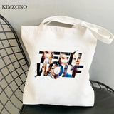 Teen Wolf Canvas Tote Bag Grocery Shopping Handbag Shopper Foldable