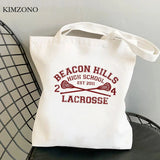 Teen Wolf Canvas Tote Bag Grocery Shopping Handbag Shopper Foldable