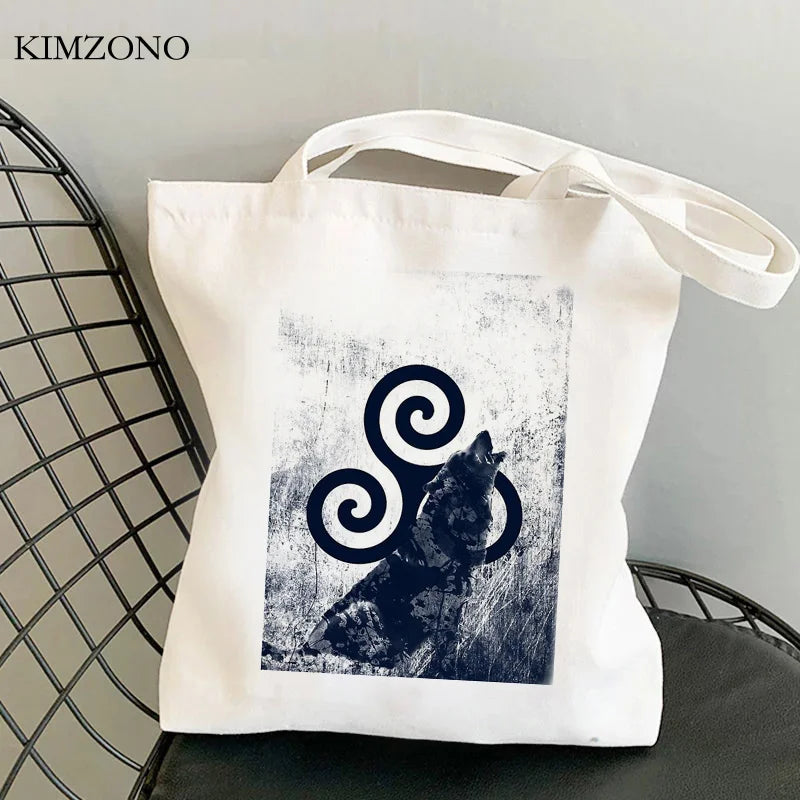 Teen Wolf Canvas Tote Bag Grocery Shopping Handbag Shopper Foldable