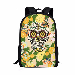 Skull 3D Print Schoolbag Large Shoulder Backpack
