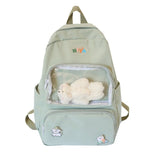 Teenage Girl Oxford Backpack Student Large Capacity Transparent Backpack