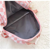 Teen Girls School Backpack Large Capacity Laptop Bag Plaid Daypack