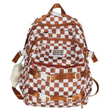 Teen Girls School Backpack Large Capacity Laptop Bag Plaid Daypack