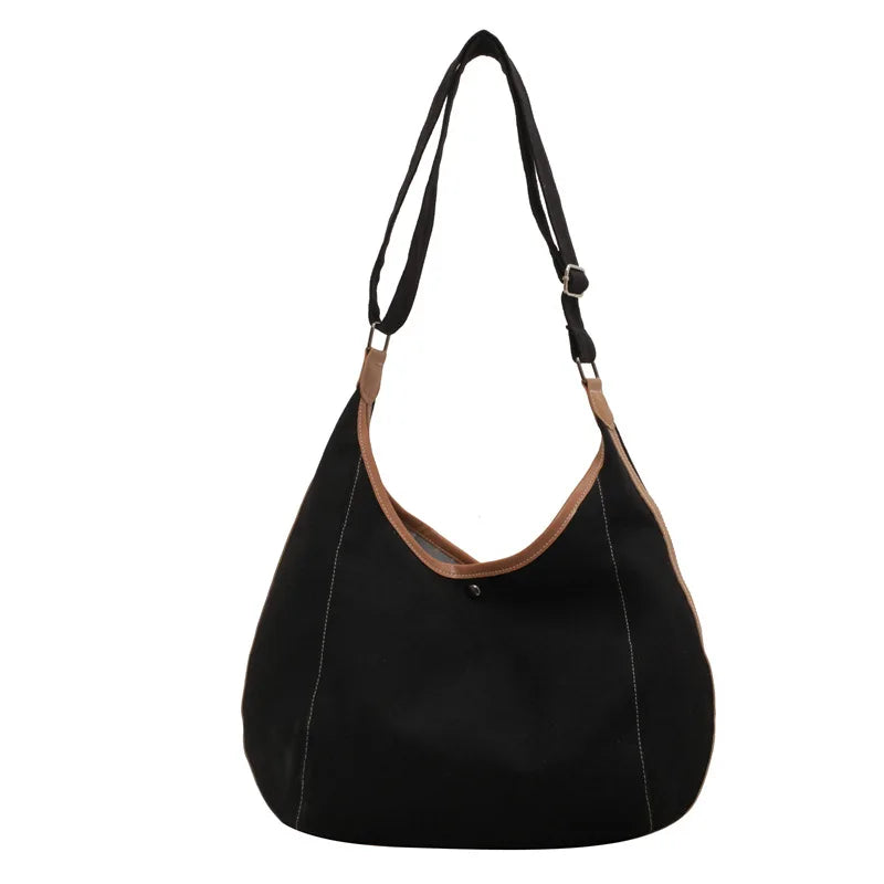 90s High Street Canvas Slouchy Hobo Shoulder Bag