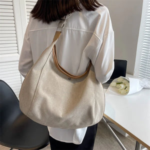 90s High Street Canvas Slouchy Hobo Shoulder Bag