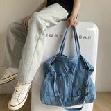 90s Y2K Grunge Denim Big Capacity Handbag