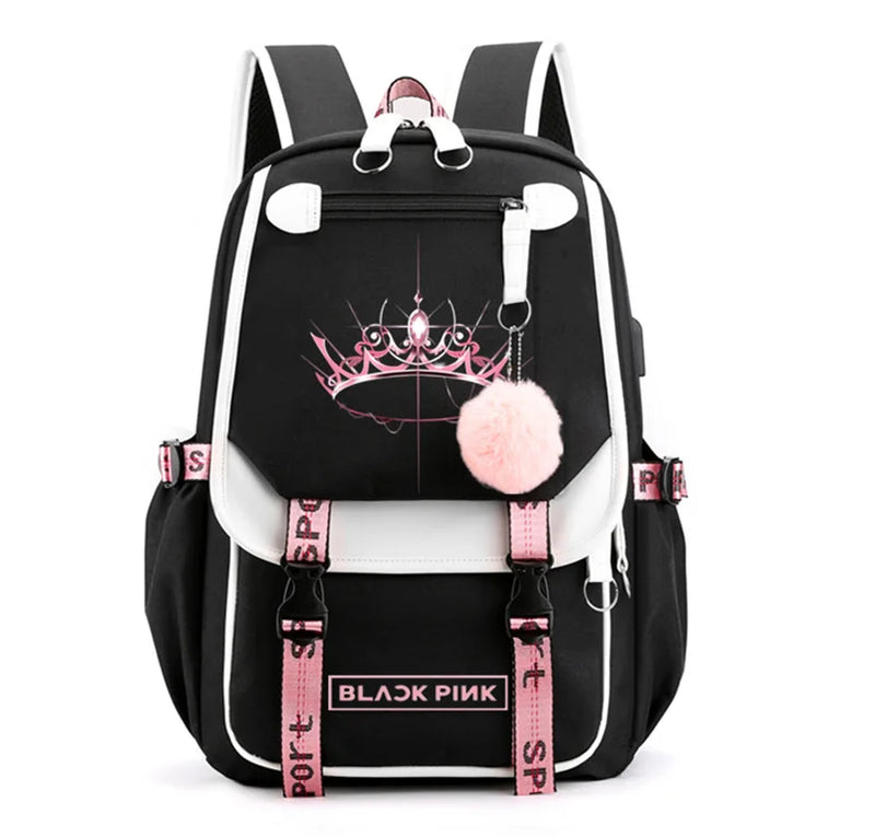 Teenager Backpack Pink Girls School Bags Large Capacity Knapsack