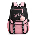 Teenager Backpack Pink Girls School Bags Large Capacity Knapsack