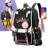 Teenager Backpack Pink Girls School Bags Large Capacity Knapsack