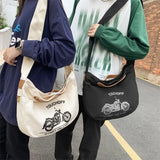 Y2K Grunge Fabric Canvas Sling Bag for Teens