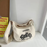 Y2K Grunge Fabric Canvas Sling Bag for Teens