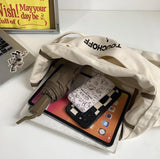 Y2K Grunge Fabric Canvas Sling Bag for Teens