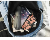 Teenager Denim School Book Backpack Female Retro Jeans Laptop Knapsack