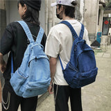 Teenager Denim School Book Backpack Female Retro Jeans Laptop Knapsack