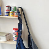 Teen Denim Hobo Handbag Soft Hip Hop Slouch Shoulder Bag