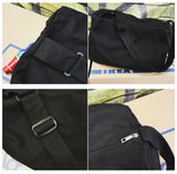 Teenager Ecology Cotton Fabric Side Sling Slouch Bag Youth School Shoulder Bag