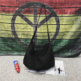 Teenager Ecology Cotton Fabric Side Sling Slouch Bag Youth School Shoulder Bag
