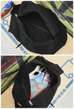 Teenager Ecology Cotton Fabric Side Sling Slouch Bag Youth School Shoulder Bag