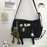 Harajuku Retro Canvas Shoulder Bag Large Capacity