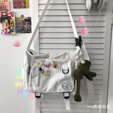 Harajuku Retro Canvas Shoulder Bag Large Capacity