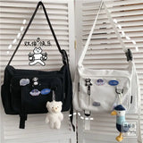 Harajuku Retro Canvas Shoulder Bag Large Capacity