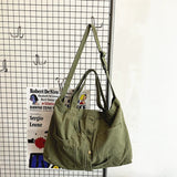 Teenager Large Canvas Handbag Student Multi-pockets Messenger Bag