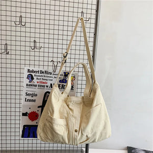 Teenager Large Canvas Handbag Student Multi-pockets Messenger Bag