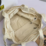 Teenager Large Canvas Handbag Student Multi-pockets Messenger Bag