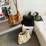 Teenager Large Canvas Handbag Student Multi-pockets Messenger Bag