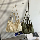 Teenager Large Canvas Handbag Student Multi-pockets Messenger Bag