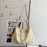 Teenager Large Canvas Handbag Student Multi-pockets Messenger Bag