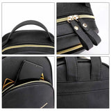 Girls Cat Cartoon Square Satchel PU Leather School Bag