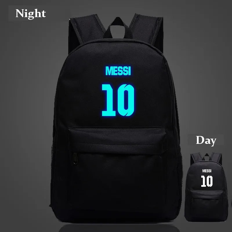 Messi Night-luminous Barcelona School Bag for Boys, Galaxy Design
