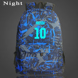 Messi Night-luminous Barcelona School Bag for Boys, Galaxy Design