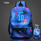 Messi Night-luminous Barcelona School Bag for Boys, Galaxy Design
