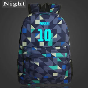 Messi Night-luminous Barcelona School Bag for Boys, Galaxy Design