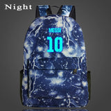 Messi Night-luminous Barcelona School Bag for Boys, Galaxy Design
