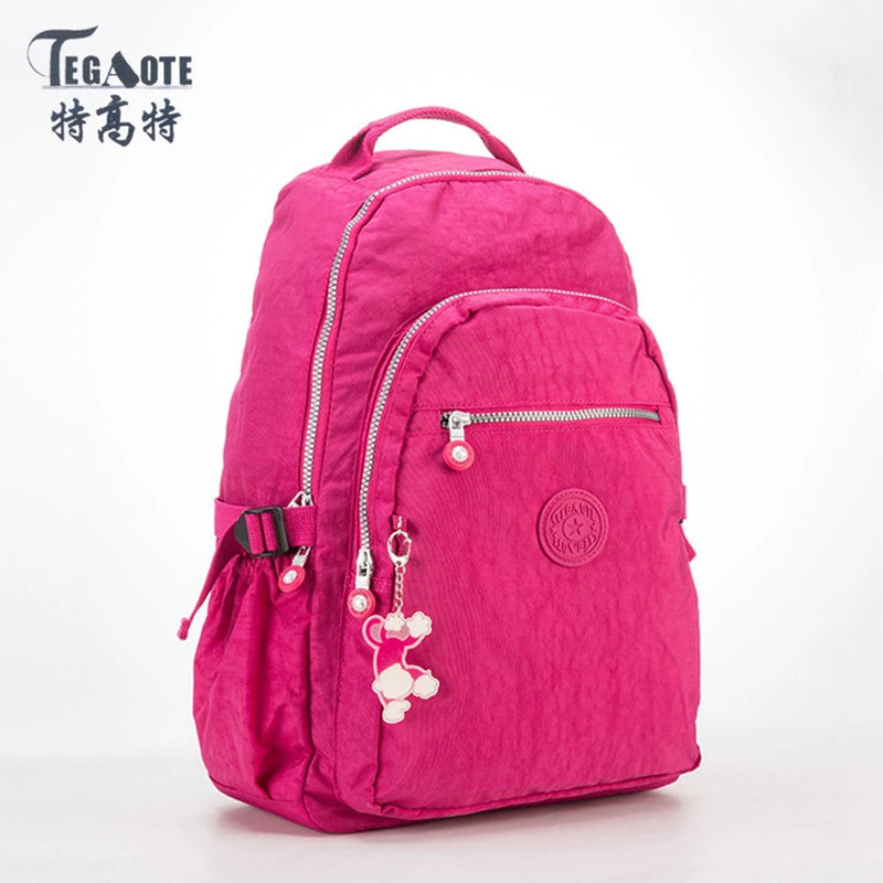 Tegaote Backpack for Women Girls Large Capacity Men Teenage Mochila Feminine Nyl